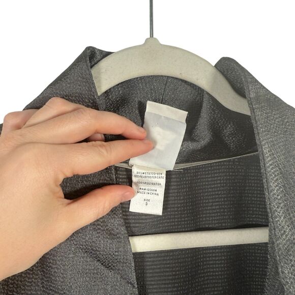 Z Cavaricicci Grey Satin Vest Open Front Tie Waist Womens Plus Size 3x - Picture 4 of 6